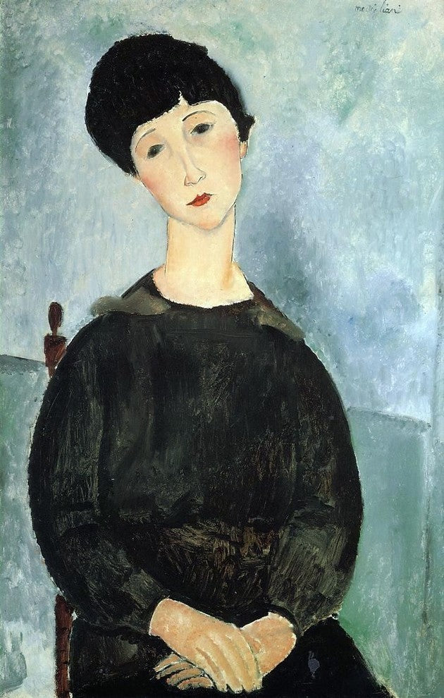 Amedeo Modigliani Seated Young Woman, Gallery Wrapped Canvas Print, 18"x27"