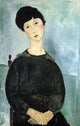 Amedeo Modigliani Seated Young Woman, Gallery Wrapped Canvas Print, 18"x27"