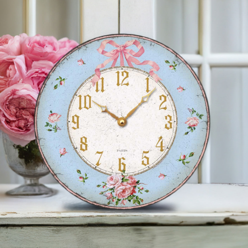 Vintage-Style French Rococo Wall Clock, 12 Inch Diameter