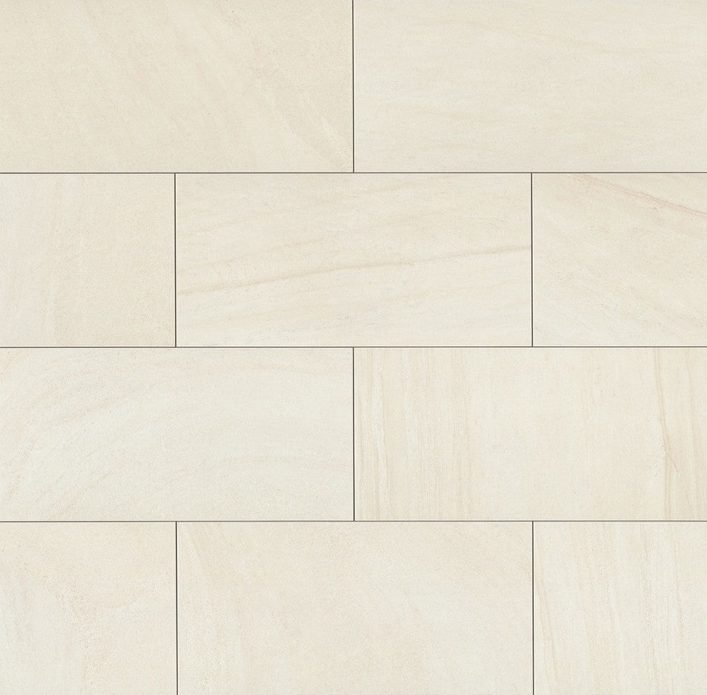 Purestone 12"x24" Stone Look Porcelain Tile, Bianco