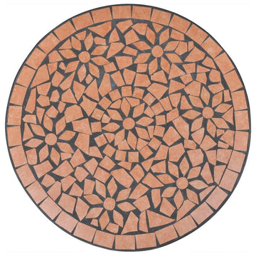vidaXL Bistro Table Outdoor Side Table Garden Mosaic Table Ceramic Terracotta