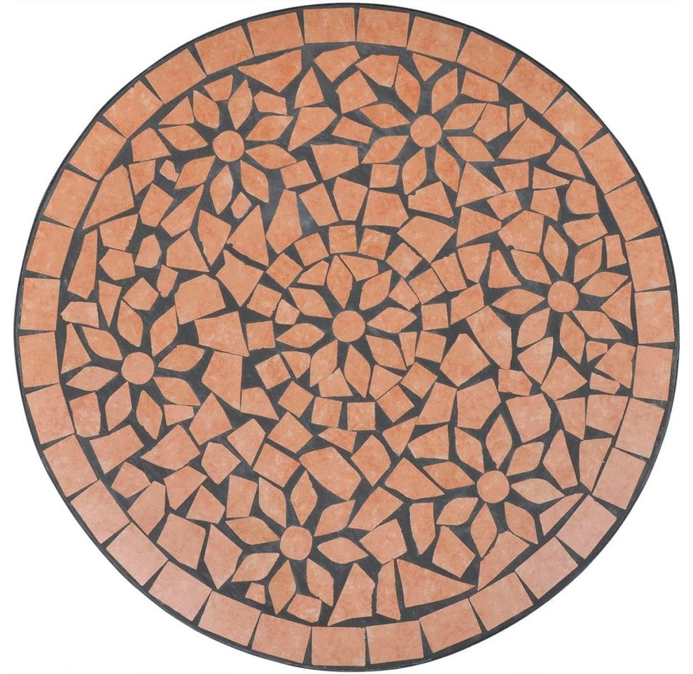 vidaXL Bistro Table Outdoor Side Table Garden Mosaic Table Ceramic Terracotta