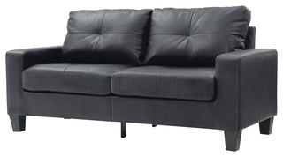 Newbury Faux Leather Modular Sofa, Black