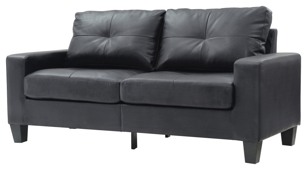 Newbury Faux Leather Modular Sofa, Black