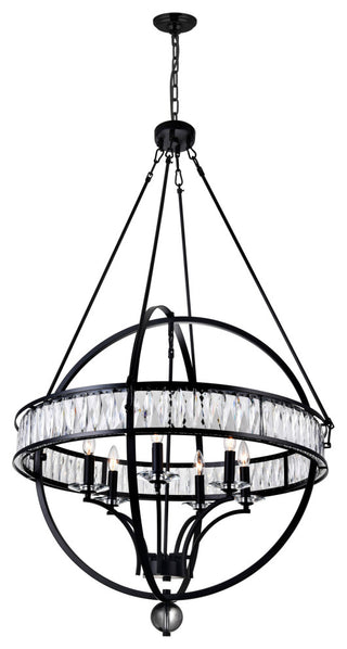 Arkansas 6 Light Chandelier With Black Finish