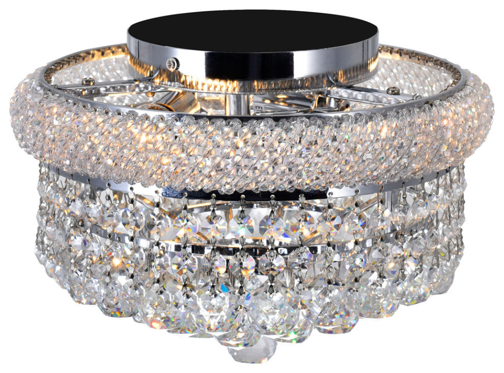 Empire 3 Light Flush Mount With Chrome Finish