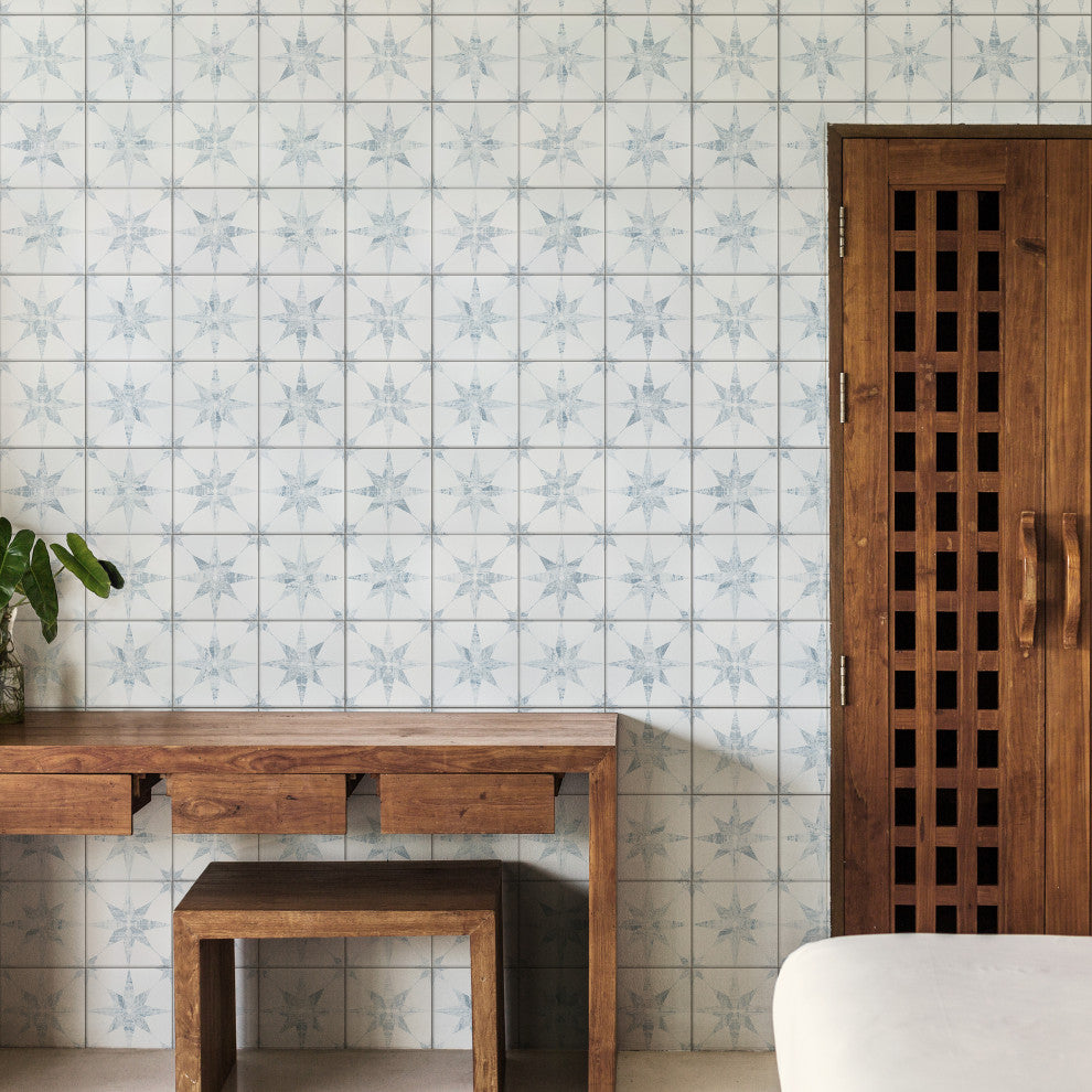 Cassis Stella Porcelain Floor and Wall Tile, White