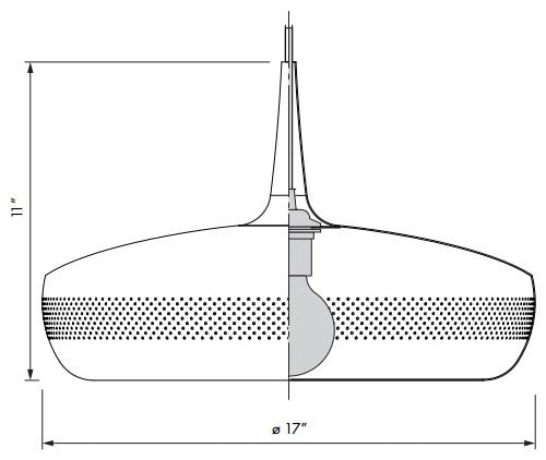 Clava Dine Hardwired Pendant, White/Brushed Brass