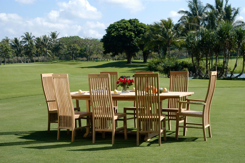 Teak Wood Italy Rectangular Double Extension Outdoor Patio Dining Table