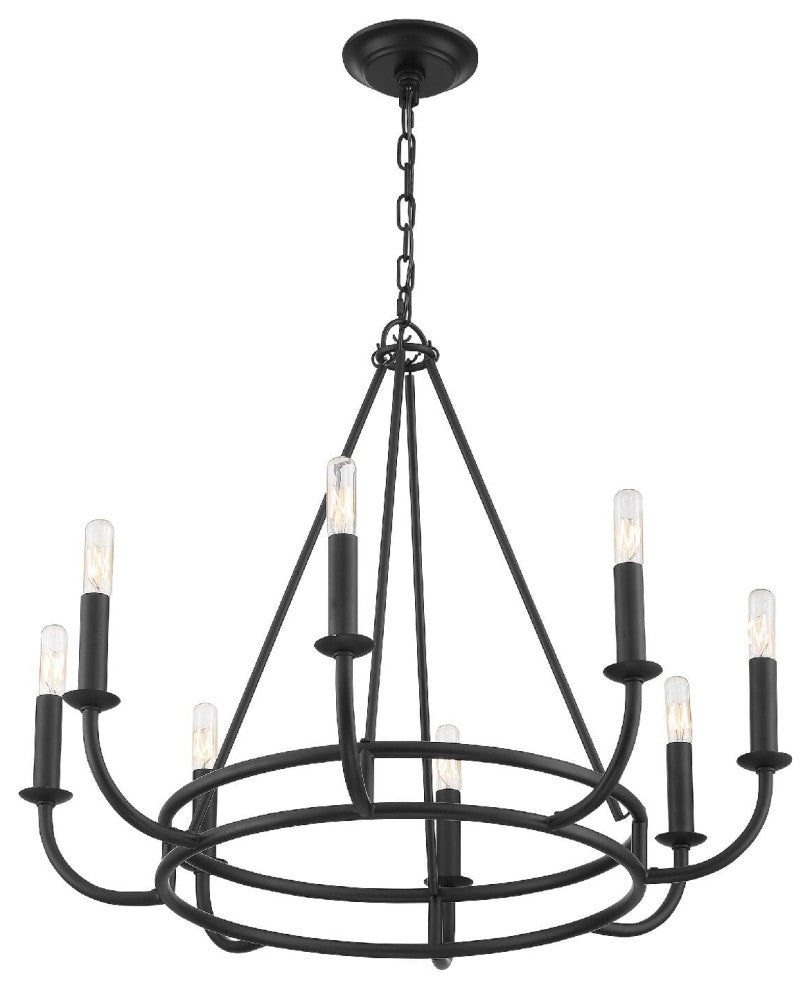 Bailey 8-Light 22" Chandelier, Matte Black