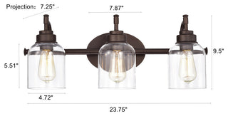 CHLOE Lighting ADAIR Transitional 3-Light Oil Rubbed Bronze Bath Fixture