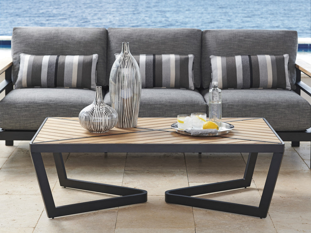 Rectangular Teak Top Cocktail Table