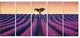 "Lavender and Lonely Tree Uphill" Landscape Photo Wall Art, 5 Panels, 60"x28"