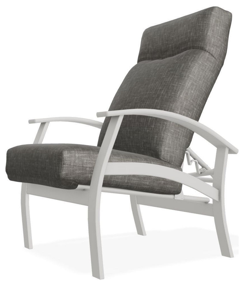 Belle Isle Cushion Outdoor Adjustable Back Chair, Hither Pewter/Snow