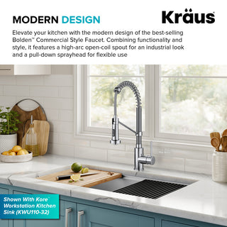 Bolden Commercial Style 2-Function Pull-Down 1-Handle 1-Hole Kitchen Faucet, Chrome