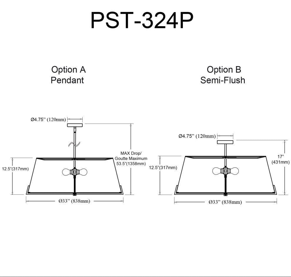 Preston Contemporary 4 Light White Matte Black Fabric Pendant