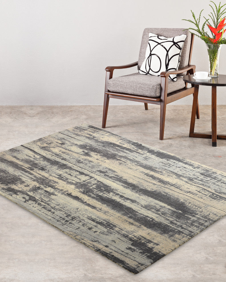 Gray Oak Contemporary Modern Area Rug, 7'6"x9'6"