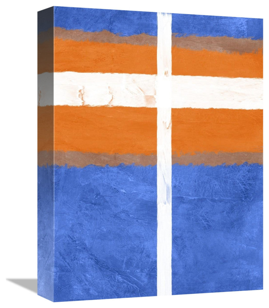 "Blue And Orange Abstract Theme 3" Fine Art Print