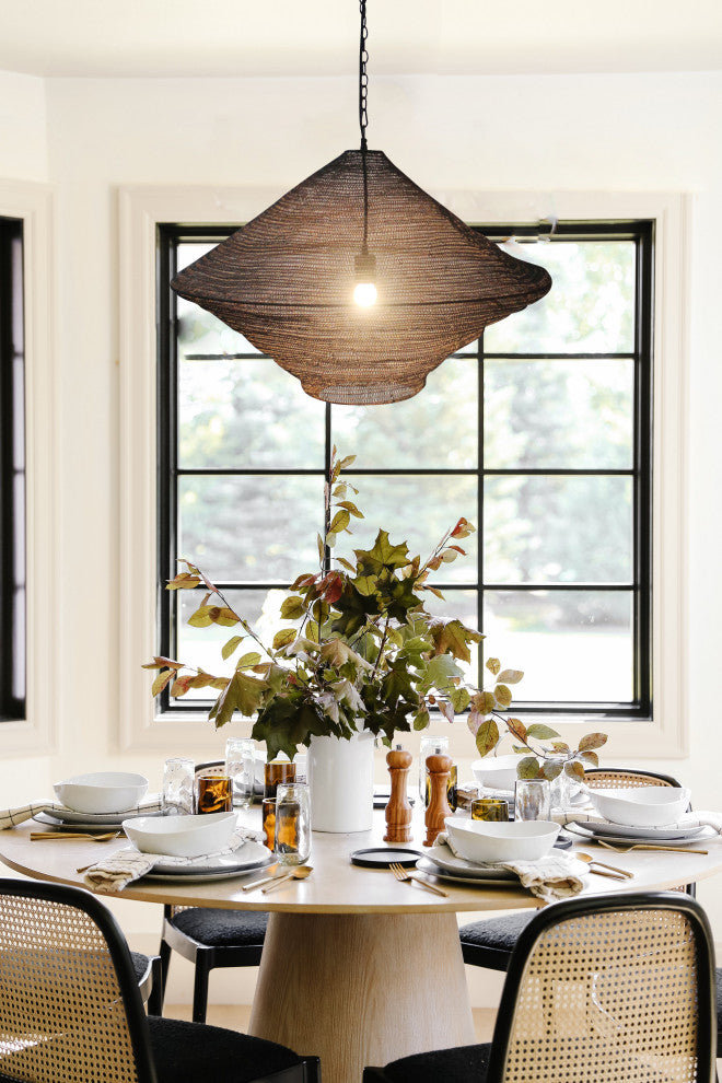 Satin Black Powder Coat Chain Basket Light