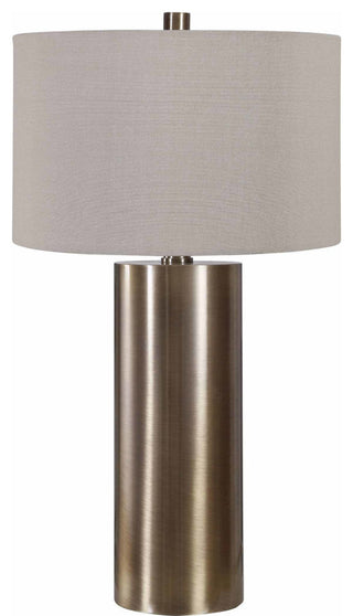 Uttermost 26384-1 Taria 32" Tall Column Table Lamp - Antiqued Brushed Brass