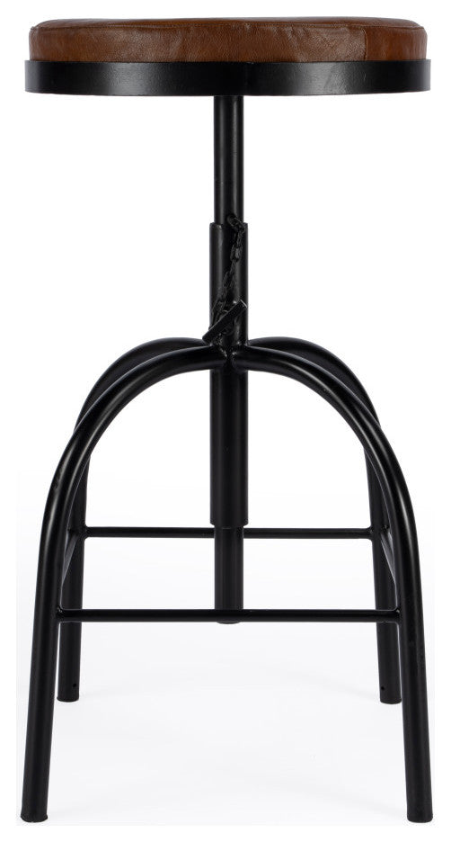Clyde Leather Adjustable Bar Stool