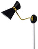 1 Light Swing Arm Lamp, Black / Vintage Bronze Finish