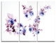 "Watercolor Flowers" Glossy Metal Wall Art, 3 Panels, 36"x28"
