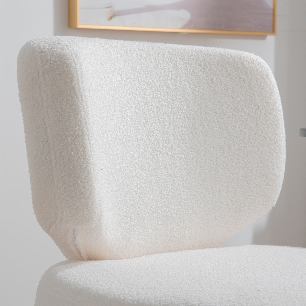 Faux Leather/Fabric Side Chair with Metal Base, White, 29'' X 29''
