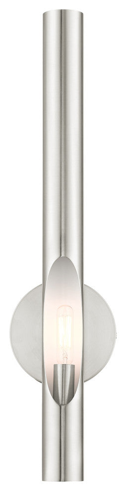 Brushed Nickel Contemporary, Minimal, Industrial, Urban, Sleek Single Sconce