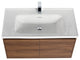 Wall Mounted Bathroom Vanity, Brown Walnut, 36" W/ Sink