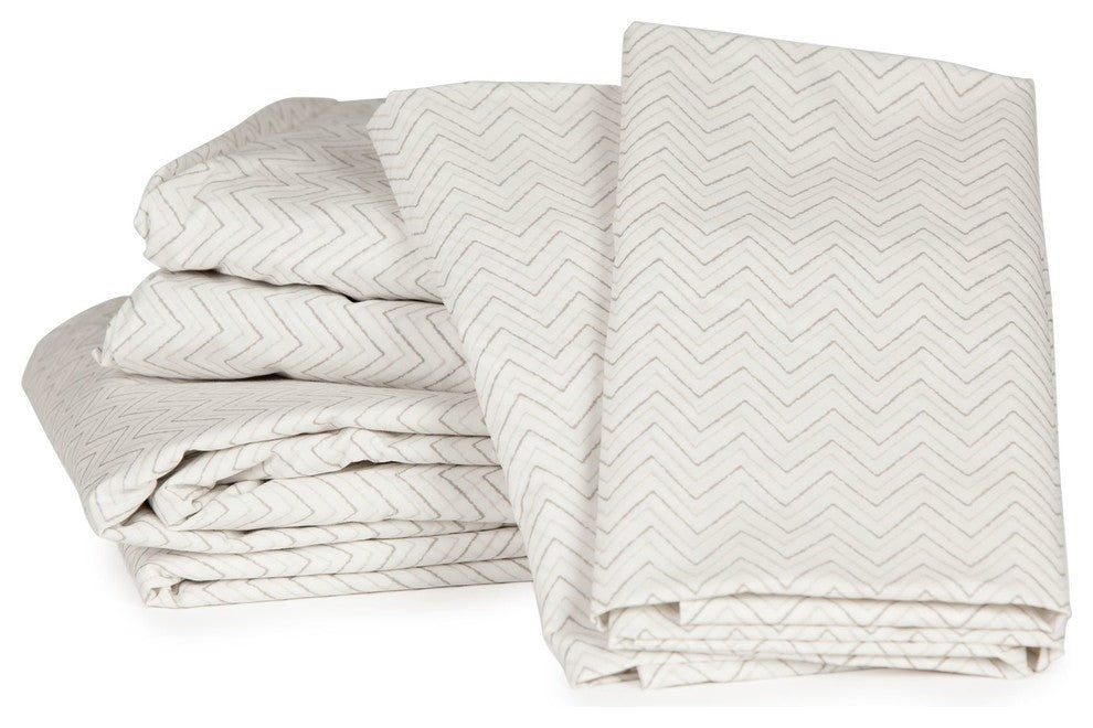 Chevron Sheet Set, Beige, Twin XL