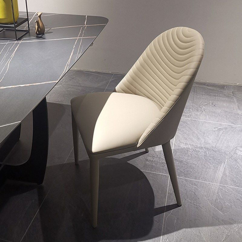 Nordic Design Leisure Backrest Dining Chair, Beige