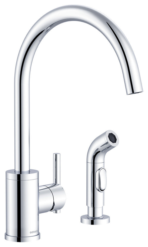 Parma Single Handle Kitchen Faucet w/ Spray, Chrome