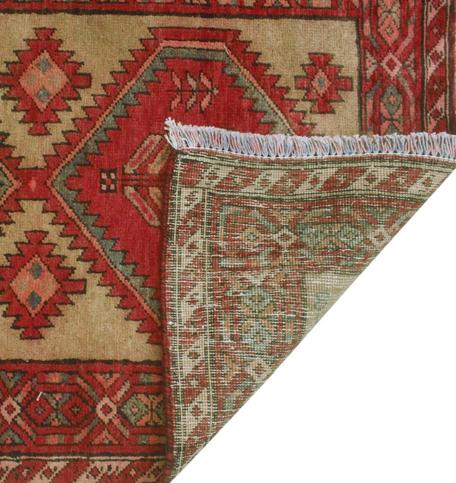 Fine Vintage Distressed Lucian Brown/Red Runner, 3'0x10'0