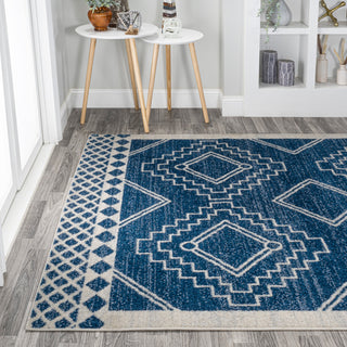 Amir Moroccan Beni Souk Rug, Navy/Ivory, 4 X 6