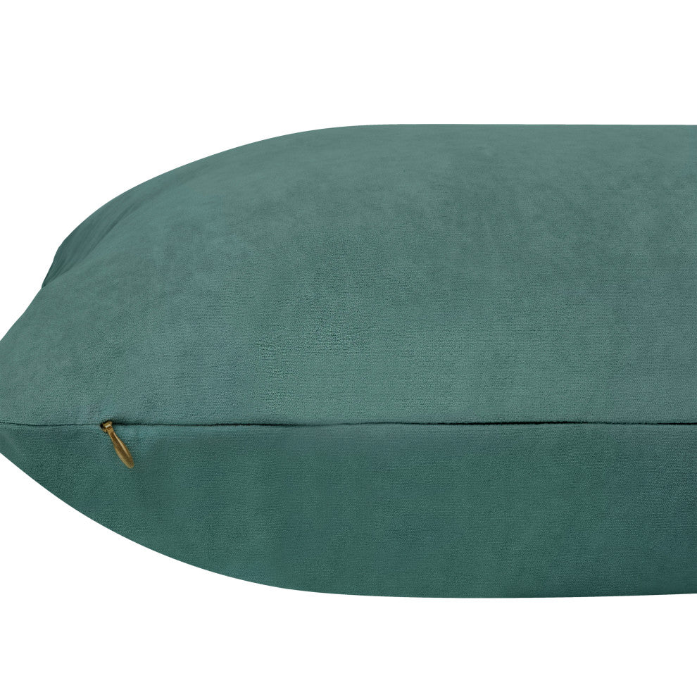 Delara Set of 1 Velvet 20x20", Cushion Cover, Mint Green, Pillow Cover Only