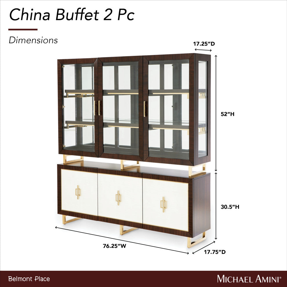 Belmont Place China Cabinet With LED Lighting Espresso