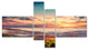 Colorful Sunset in Foggy Mountains, Landscape Canvas Print, 60"x32", 4 panels