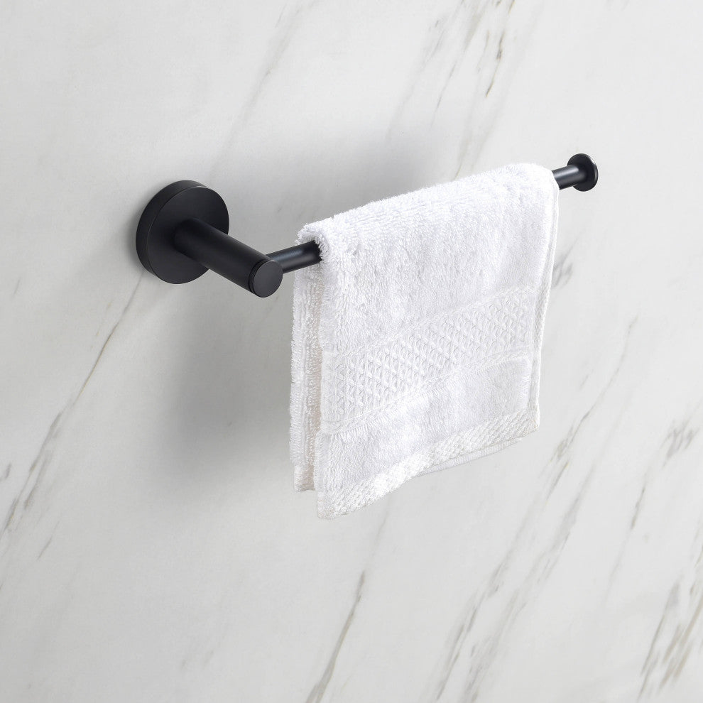 Circular 2-Piece Bathroom Hardware Set, Matte Black