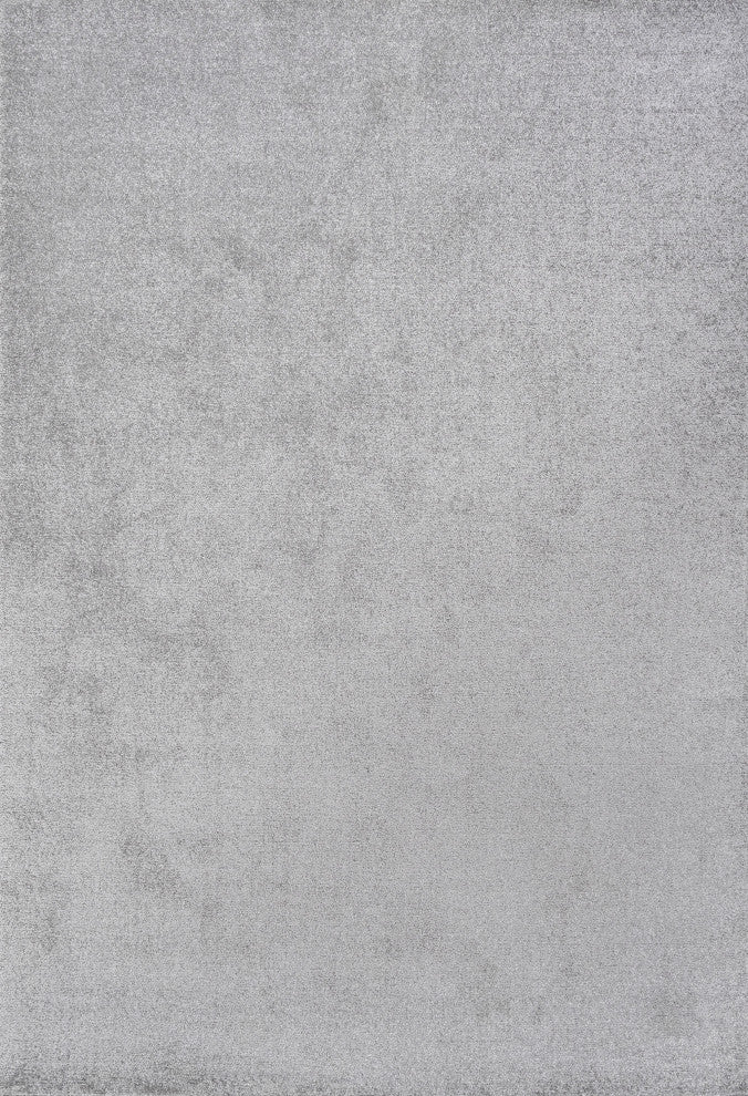 Haze Solid Low-Pile Runner Rug, Light Gray, 9 X 12