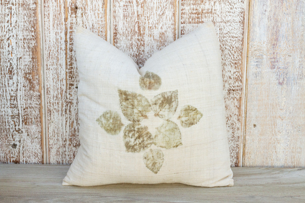 Avika Leaf Printed Organic Silk Pillow