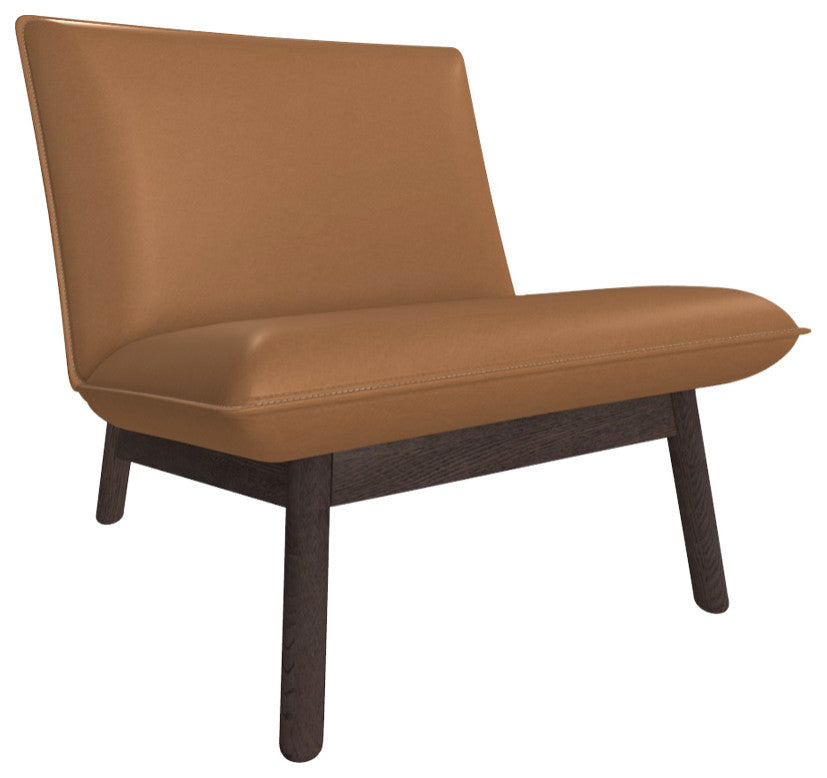 Cantor Leather Lounge Chair, Finish Shown: Ebony, Leather Shown: Acorn