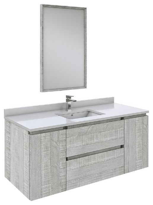 Formosa 48" Ash Wall Hung Single Sink Modern Vanity Set, Faucet Fft9151ch