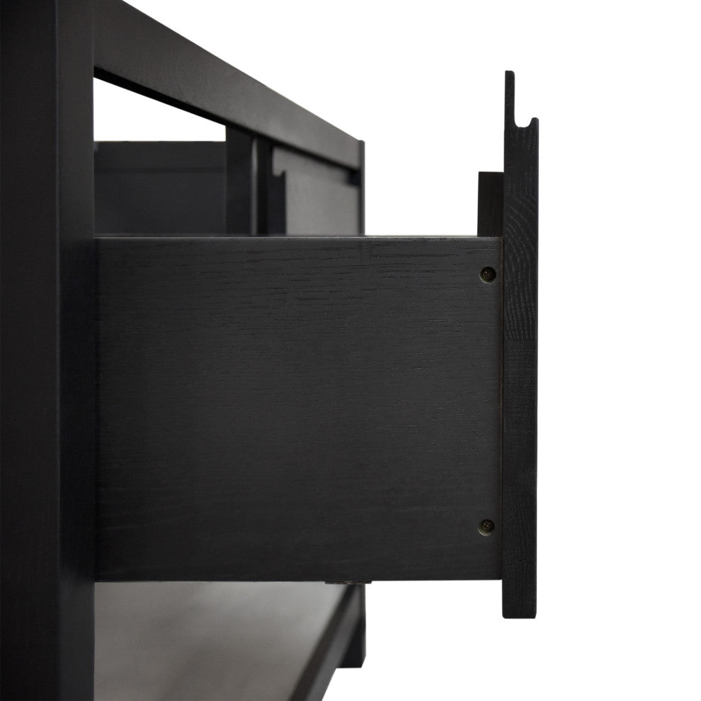 Solace Vanity Set with Palomar Vanity Top and Sink, Ash, Midnight Oak, 48"