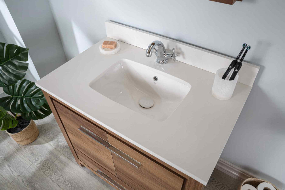 Mila Collection 36" Bathroom Vanity With Sink, Mirror, Countertop, Dark Blue