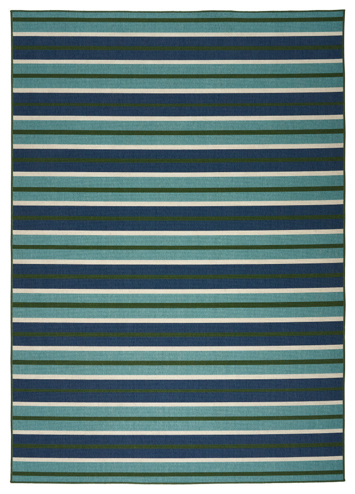GDF Studio Jitske Indoor Geometric Area Rug, Blue and Green, 8'x11'