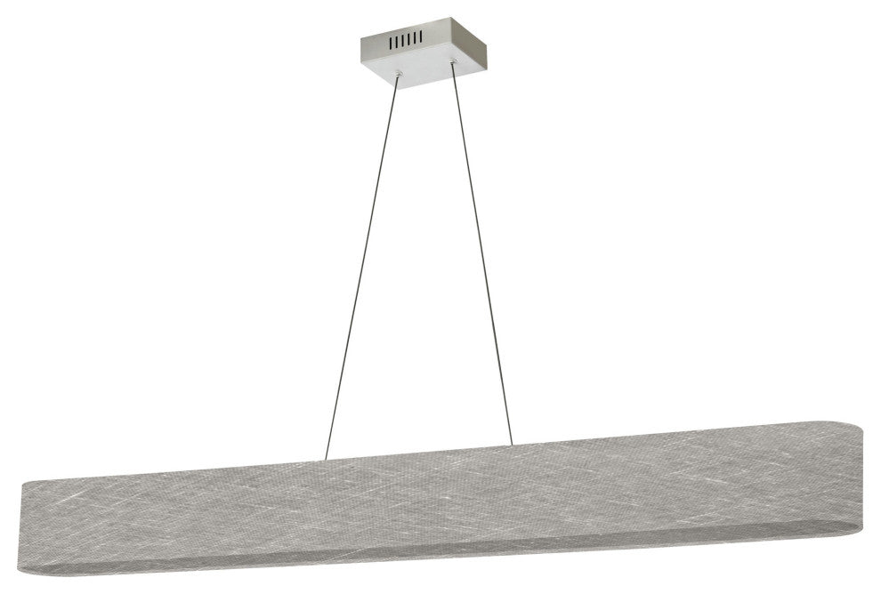 30W Horizontal Polished Chrome Pendant w/ Grey/Clear Shade, AUB-R5030HP-PC-2423