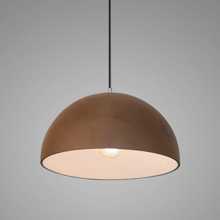 Dome 1-Light Pendant, Terra Cotta, Brushed Nickel, Black Cord