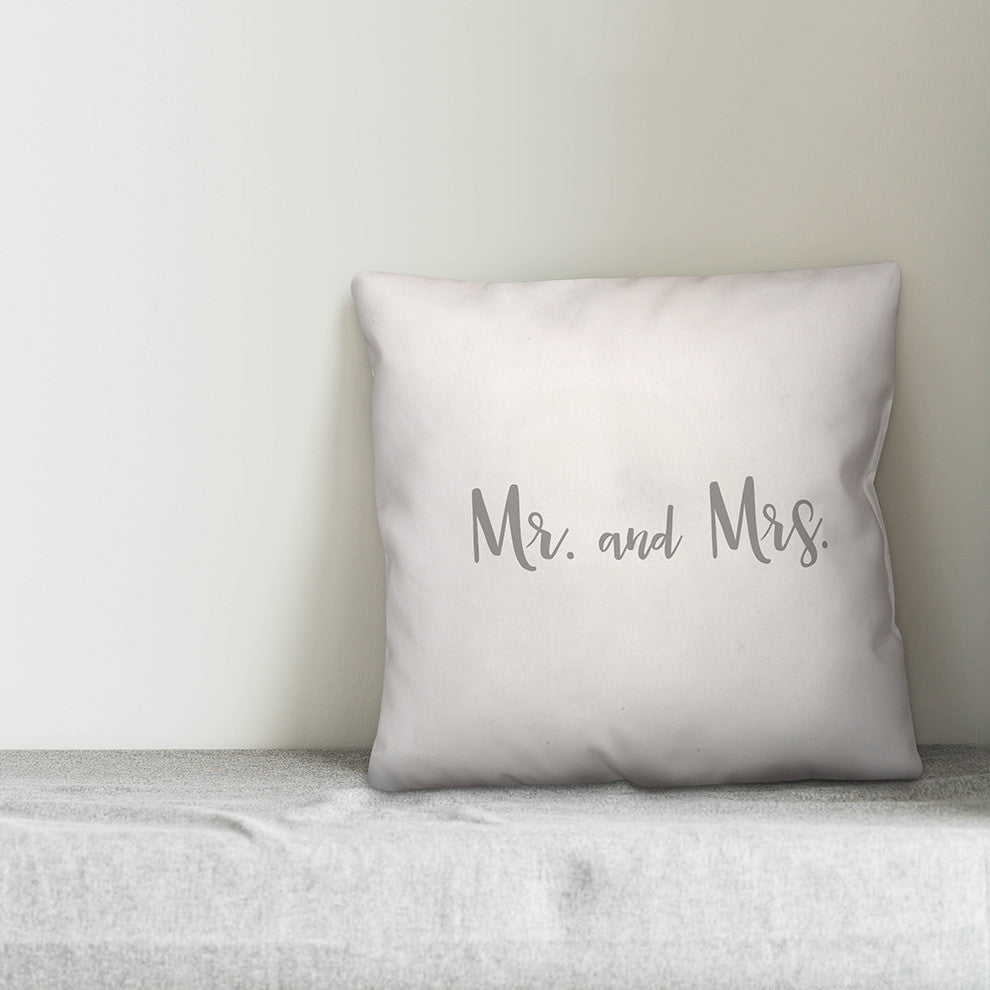 Mr. and Mrs. 16x16 Throw Pillow Cover