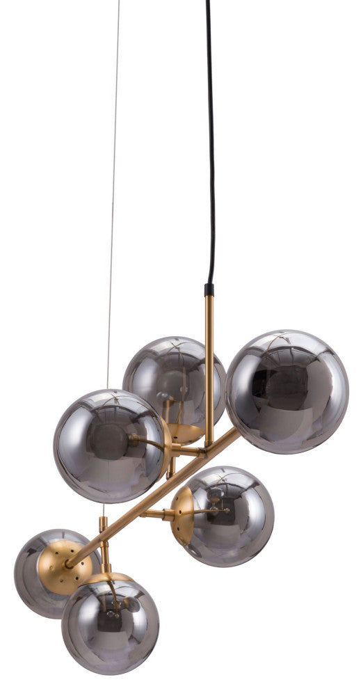 Pendant Ceiling Light Fixture, Glass, Steel Metal, Brass, Gold, Black, Lounge